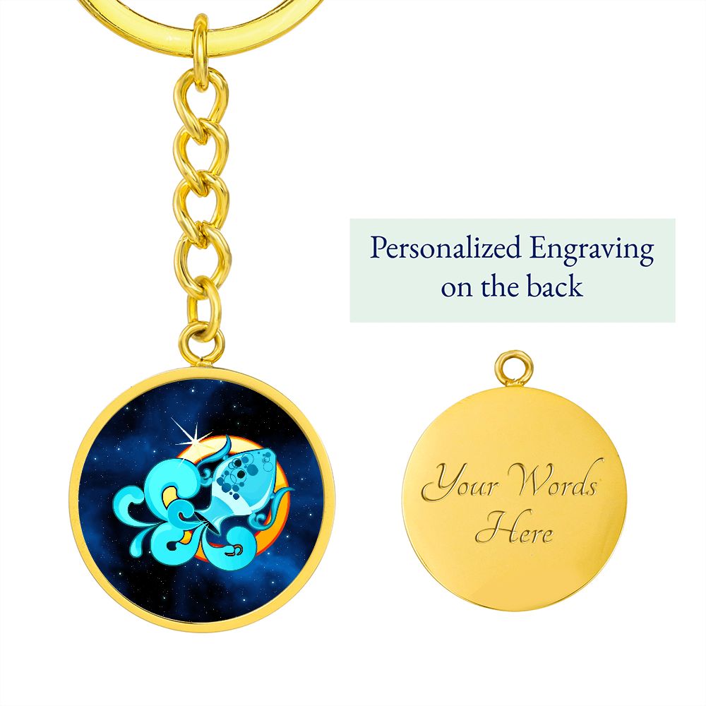 Zodiac Sign Aquarius - Luxury Keychain