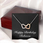 Happy Birthday Rebecca v2 - Interlocking Hearts Necklace With Mahogany Style Luxury Box