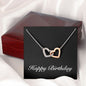 Happy Birthday v2 - Interlocking Hearts Necklace With Mahogany Style Luxury Box