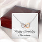 Happy Birthday Marianne - Interlocking Hearts Necklace With Mahogany Style Luxury Box