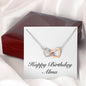 Happy Birthday Alma - Interlocking Hearts Necklace With Mahogany Style Luxury Box