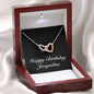Happy Birthday Jacqueline v2 - Interlocking Hearts Necklace With Mahogany Style Luxury Box