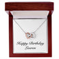 Happy Birthday Lauren - Interlocking Hearts Necklace With Mahogany Style Luxury Box