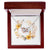 Boho Flowers Wreath Watercolor 05 - Interlocking Hearts Necklace With Mahogany Style Luxury Box