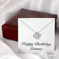 Happy Birthday Leanna - Love Knot Necklace With Mahogany Style Luxury Box