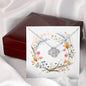 Boho Flowers Wreath Watercolor 15 - Love Knot Necklace With Mahogany Style Luxury Box