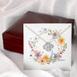 Boho Flowers Wreath Watercolor 10 - Love Knot Necklace With Mahogany Style Luxury Box