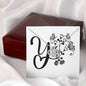 Botanical Monogram Y - Love Knot Necklace With Mahogany Style Luxury Box
