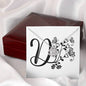Botanical Monogram D - Love Knot Necklace With Mahogany Style Luxury Box