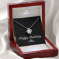 Happy Birthday Alba v2 - Love Knot Necklace With Mahogany Style Luxury Box