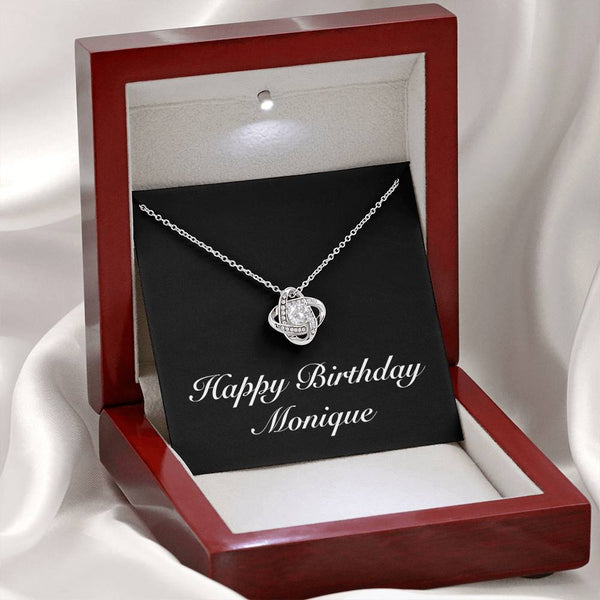 Happy Birthday Monique v2 - Love Knot Necklace With Mahogany Style