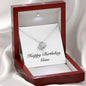 Happy Birthday Gene - Love Knot Necklace With Mahogany Style Luxury Box