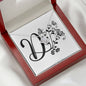 Botanical Monogram D - Love Knot Necklace With Mahogany Style Luxury Box