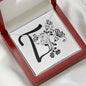Botanical Monogram T - Love Knot Necklace With Mahogany Style Luxury Box