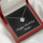 Happy Birthday Madge v2 - Love Knot Necklace With Mahogany Style Luxury Box