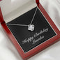 Happy Birthday Lourdes v2 - Love Knot Necklace With Mahogany Style Luxury Box