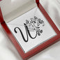 Botanical Monogram U - Love Knot Necklace With Mahogany Style Luxury Box
