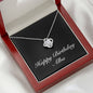 Happy Birthday Alba v2 - Love Knot Necklace With Mahogany Style Luxury Box
