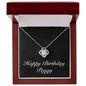 Happy Birthday Peggy v2 - Love Knot Necklace With Mahogany Style Luxury Box