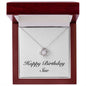 Happy Birthday Sue - Love Knot Necklace With Mahogany Style Luxury Box