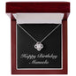 Happy Birthday Manuela v2 - Love Knot Necklace With Mahogany Style Luxury Box