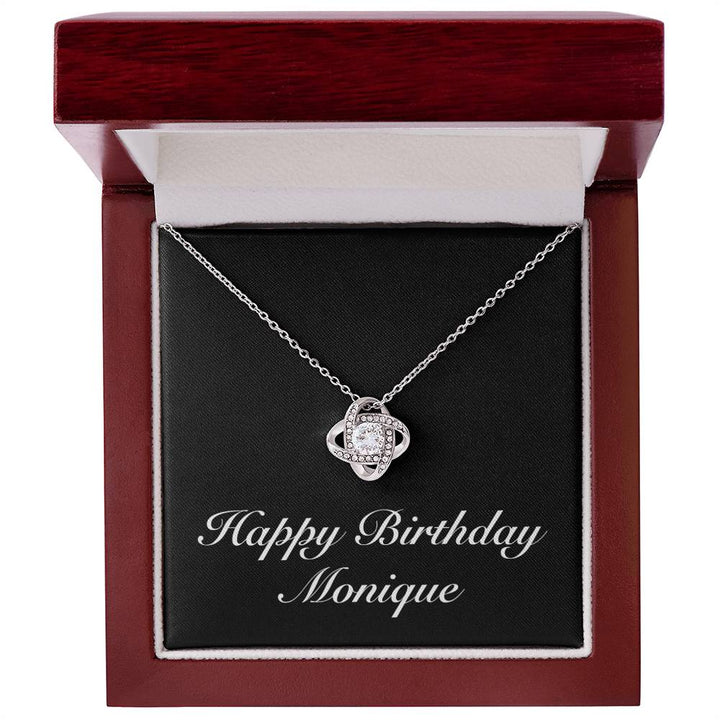 Happy Birthday Monique v2 - Love Knot Necklace With Mahogany Style