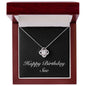 Happy Birthday Sue v2 - Love Knot Necklace With Mahogany Style Luxury Box
