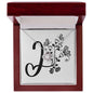 Botanical Monogram I - Love Knot Necklace With Mahogany Style Luxury Box