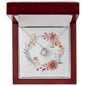 Boho Flowers Wreath Watercolor 20 - Love Knot Necklace With Mahogany Style Luxury Box