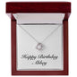 Happy Birthday Abbey - Love Knot Necklace With Mahogany Style Luxury Box