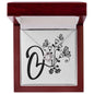 Botanical Monogram O - Love Knot Necklace With Mahogany Style Luxury Box