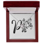 Botanical Monogram P - Love Knot Necklace With Mahogany Style Luxury Box