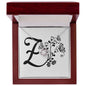 Botanical Monogram Z - Love Knot Necklace With Mahogany Style Luxury Box