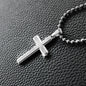 Best Father Since 2023 - Stainless Steel Ball Chain Cross Necklace With Mahogany Style Luxury Box