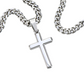 Best Father Since 1972 - Stainless Steel Cuban Link Chain Cross Necklace With Mahogany Style Luxury Box