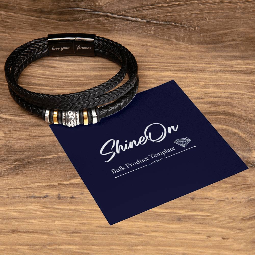 You Are My Heartbeat v2 - Men's "Love You Forever" Bracelet With Mahogany Style Luxury Box