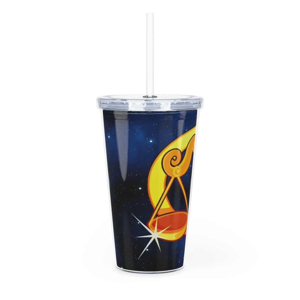 Zodiac Sign Libra - 20oz Plastic Tumbler with Straw