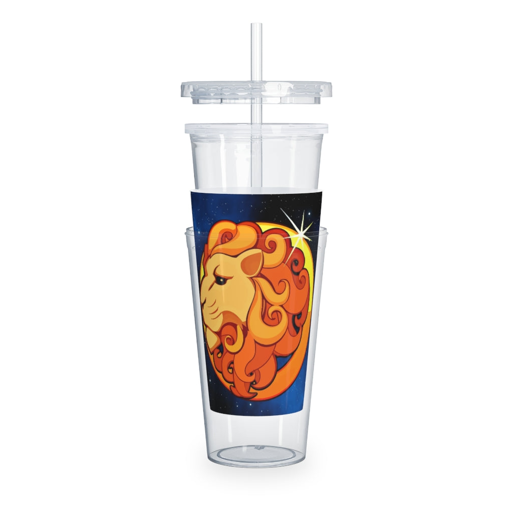 Zodiac Sign Leo - 20oz Plastic Tumbler with Straw