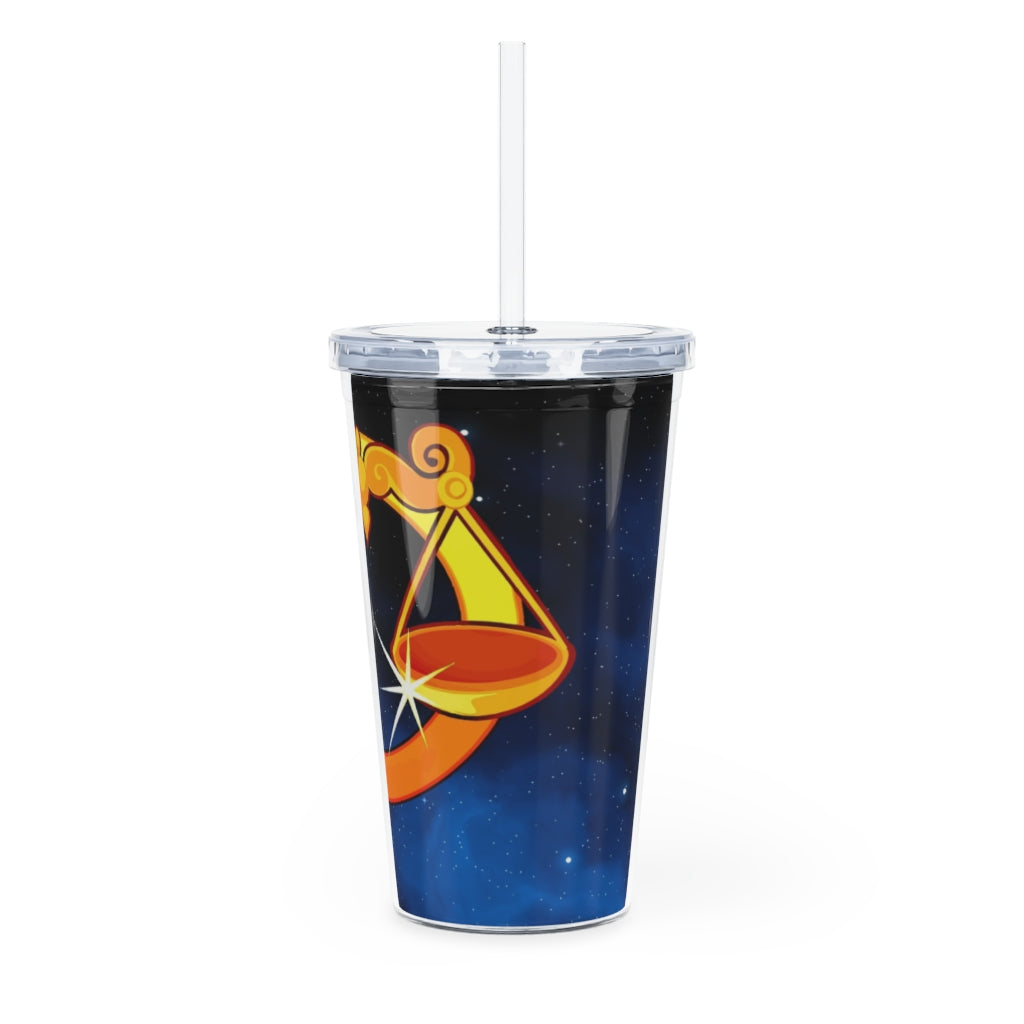 Zodiac Sign Libra - 20oz Plastic Tumbler with Straw