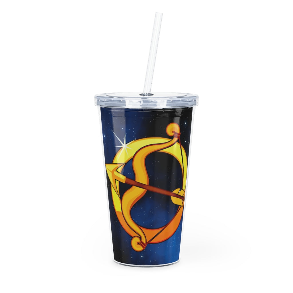 Zodiac Sign Sagittarius - 20oz Plastic Tumbler with Straw