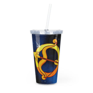 Zodiac Sign Sagittarius - 20oz Plastic Tumbler with Straw
