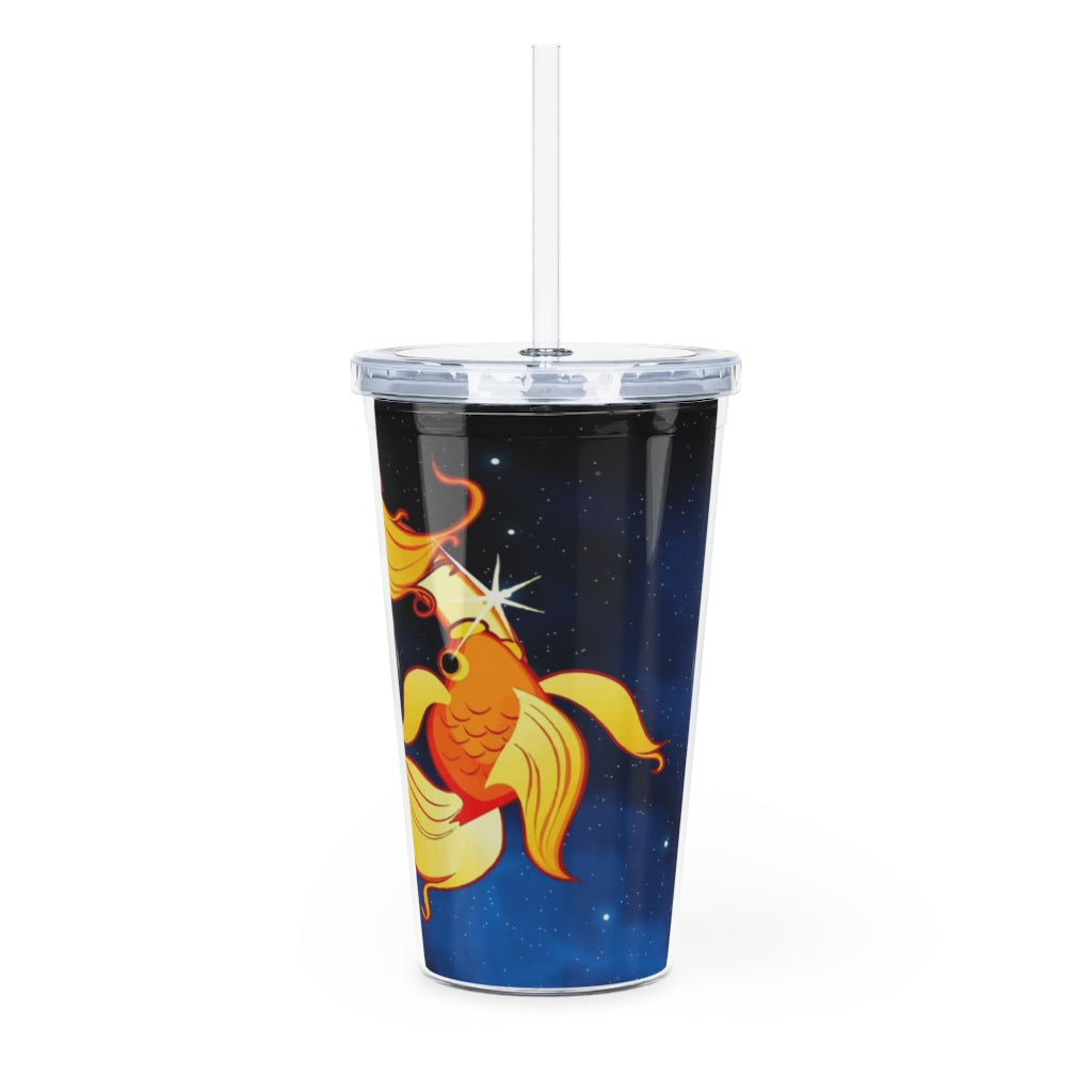 Zodiac Sign Pisces - 20oz Plastic Tumbler with Straw