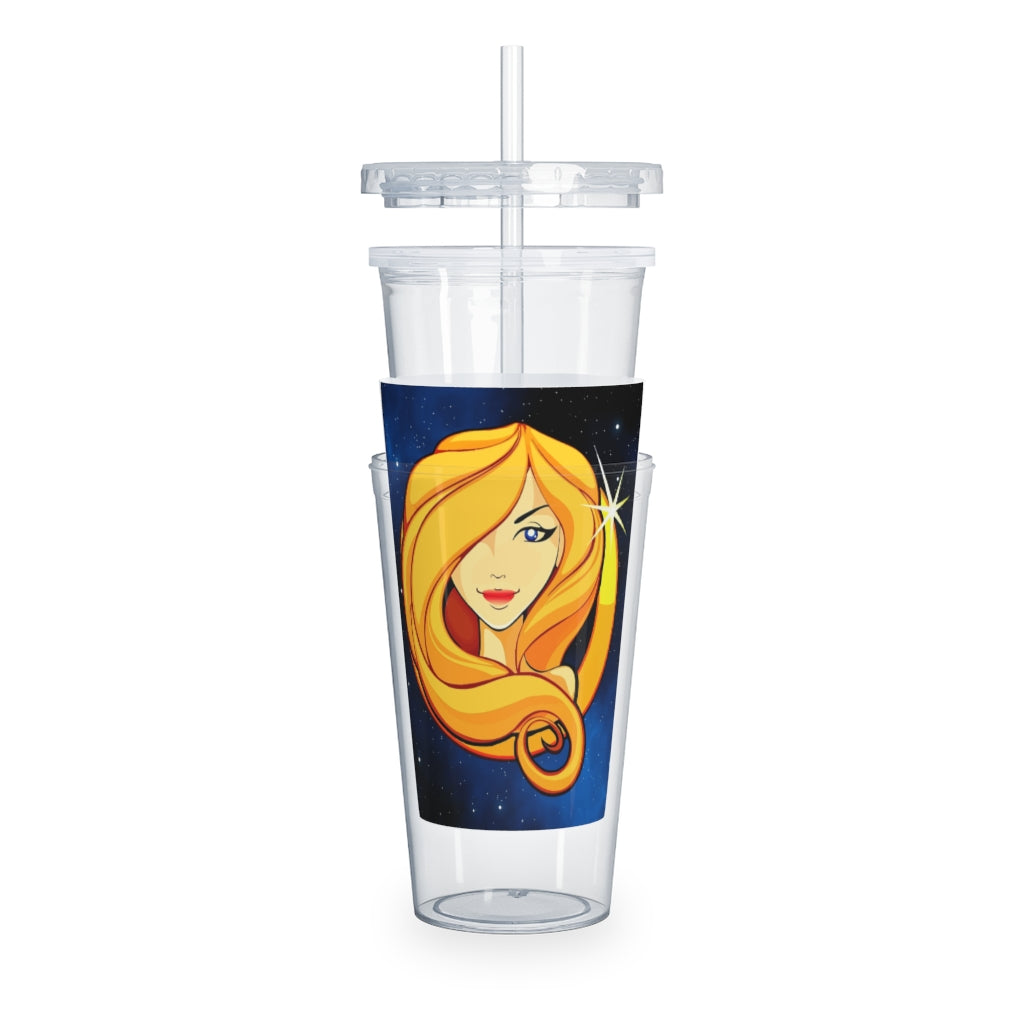 Zodiac Sign Virgo - 20oz Plastic Tumbler with Straw