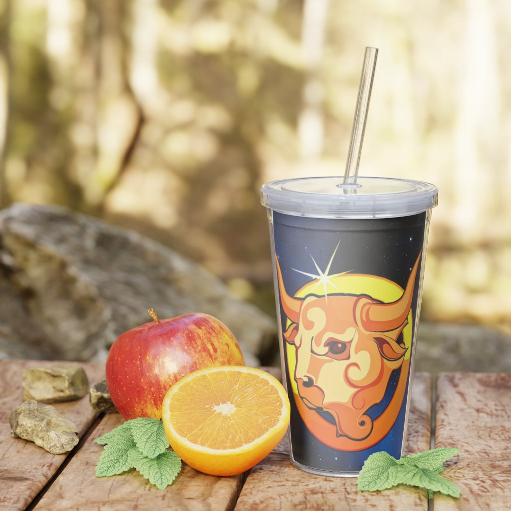 Zodiac Sign Taurus - 20oz Plastic Tumbler with Straw