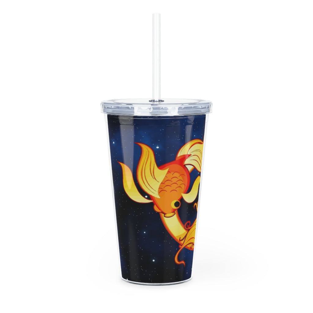 Zodiac Sign Pisces - 20oz Plastic Tumbler with Straw