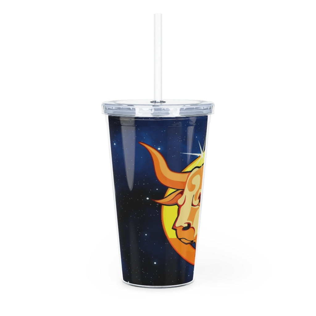 Zodiac Sign Taurus - 20oz Plastic Tumbler with Straw