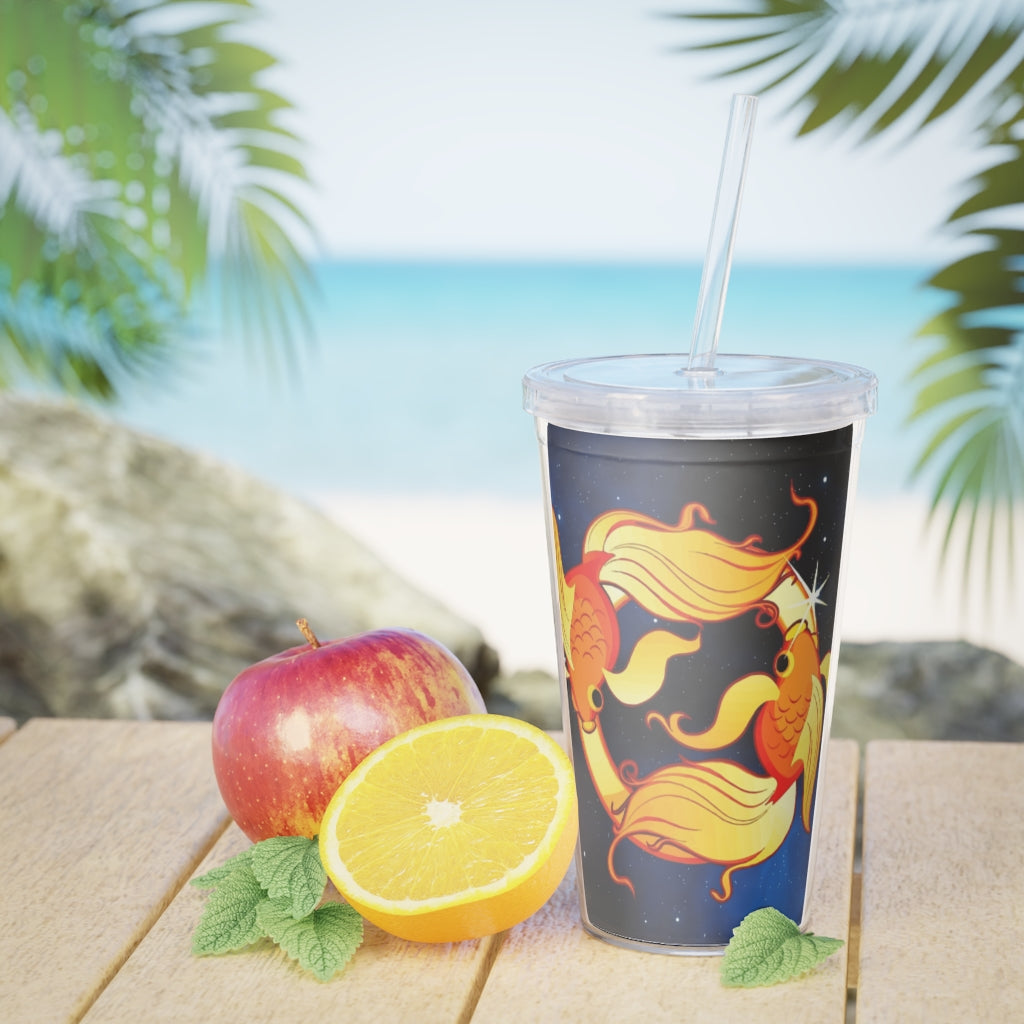 Zodiac Sign Pisces - 20oz Plastic Tumbler with Straw