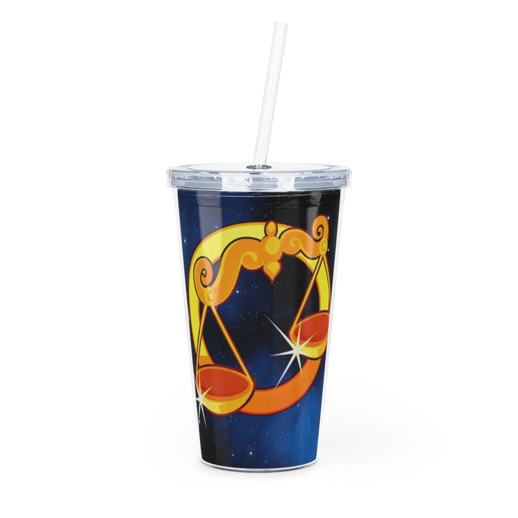 Zodiac Sign Libra - 20oz Plastic Tumbler with Straw