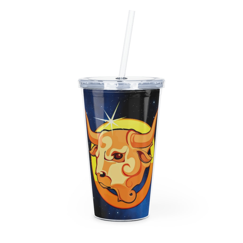 Zodiac Sign Taurus - 20oz Plastic Tumbler with Straw