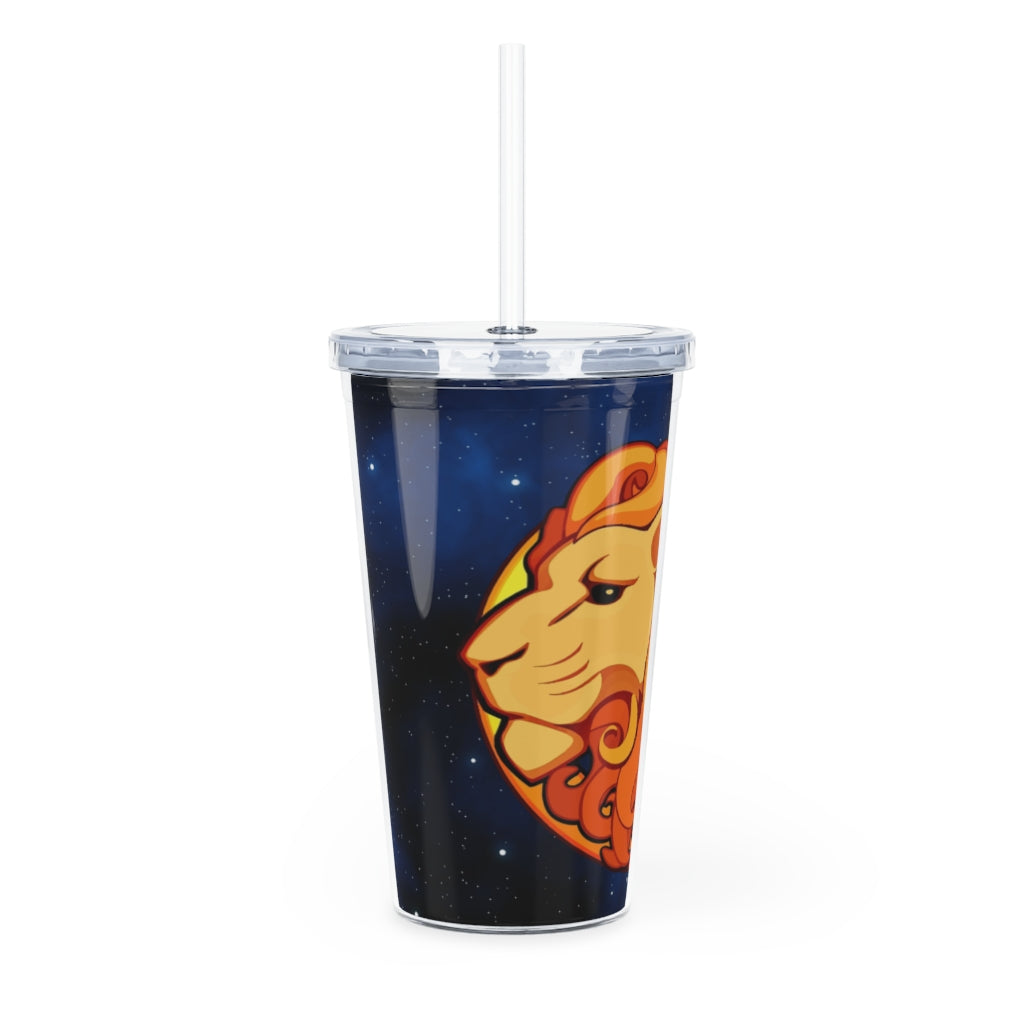 Zodiac Sign Leo - 20oz Plastic Tumbler with Straw